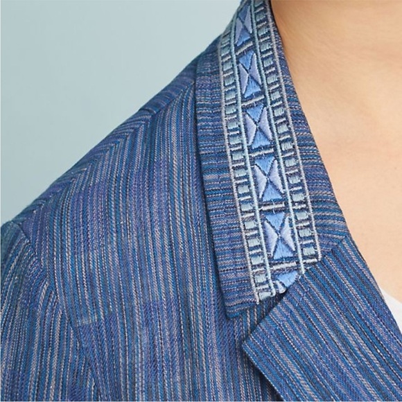 Anthropologie Cartonnier Winona Linen Cotton Embroidered Jacket - Picture 3 of 8